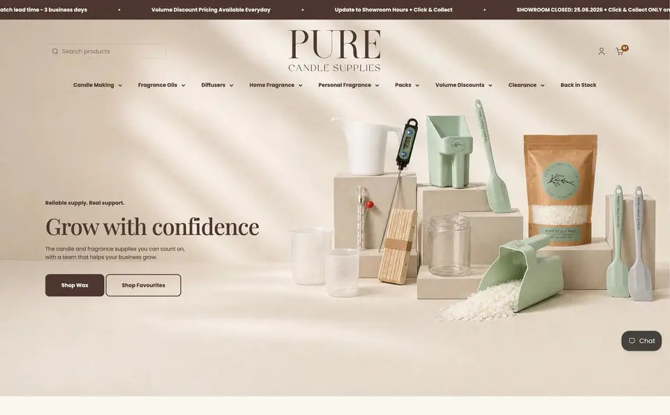 PURE CANDLE SUPPLIES homepage